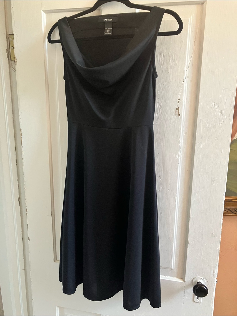 Express Black Sleeveless Cowl Neck Midi Dress